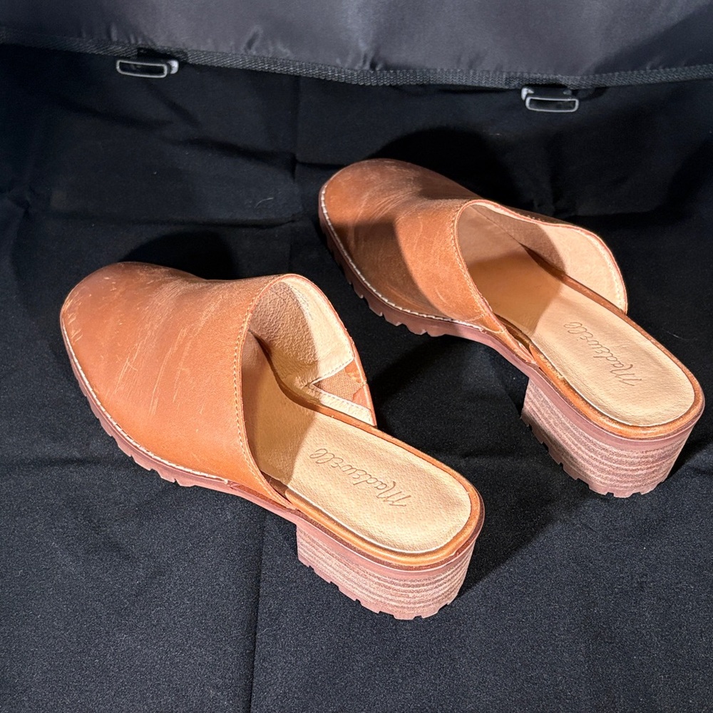 Madewell size 7 The Mindy Mule boho Tan Leather Slip-On Loafers - Picture 8 of 13